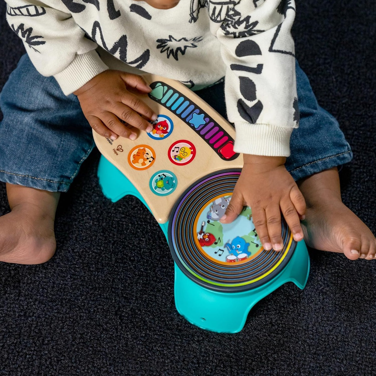 BABY EINSTEIN DJ Discovery drewniana konsoleta dotykowa 50 melodii i dźwięków
