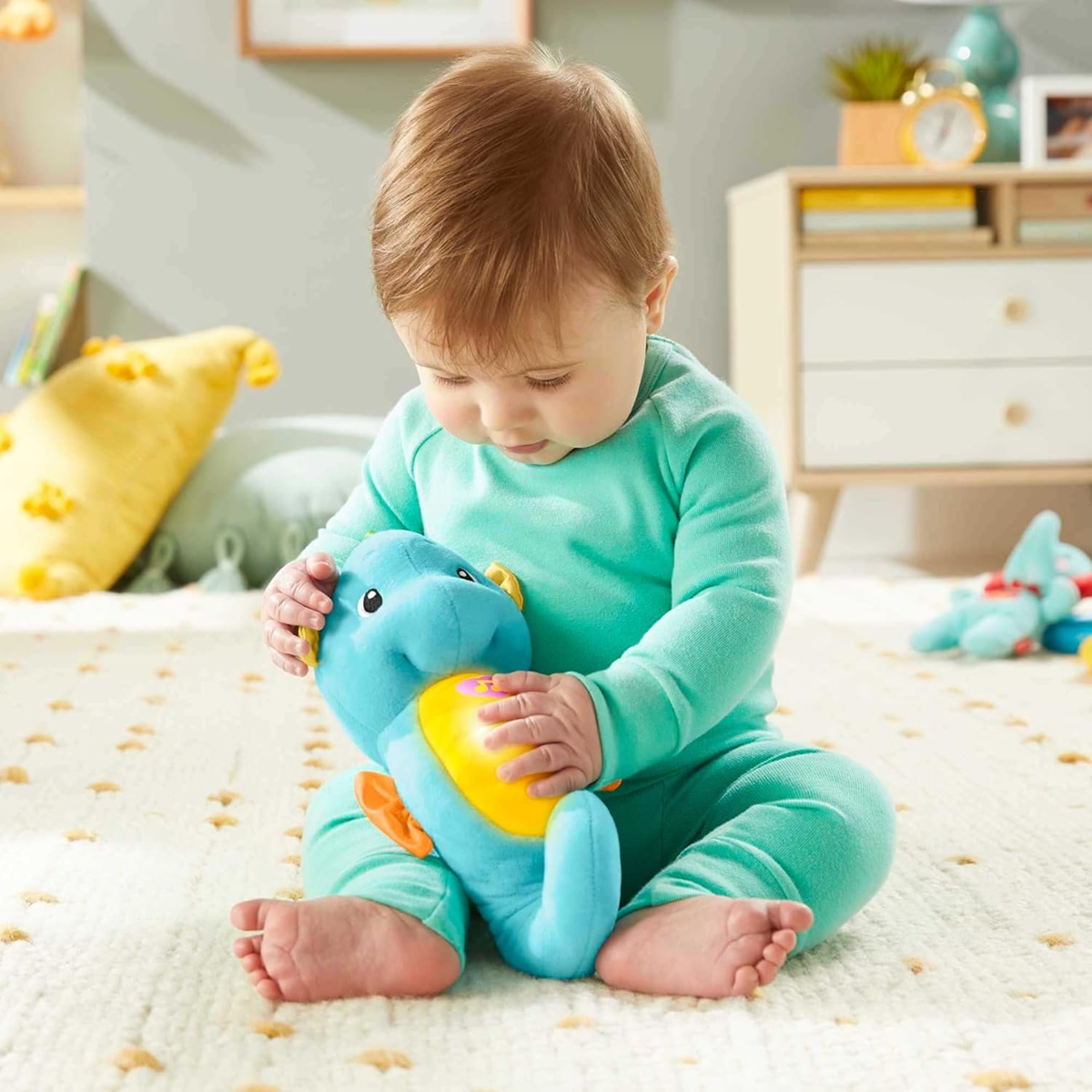 FISHER-PRICE knuffel met melodieën, geluiden en licht ZEEPAARDJE