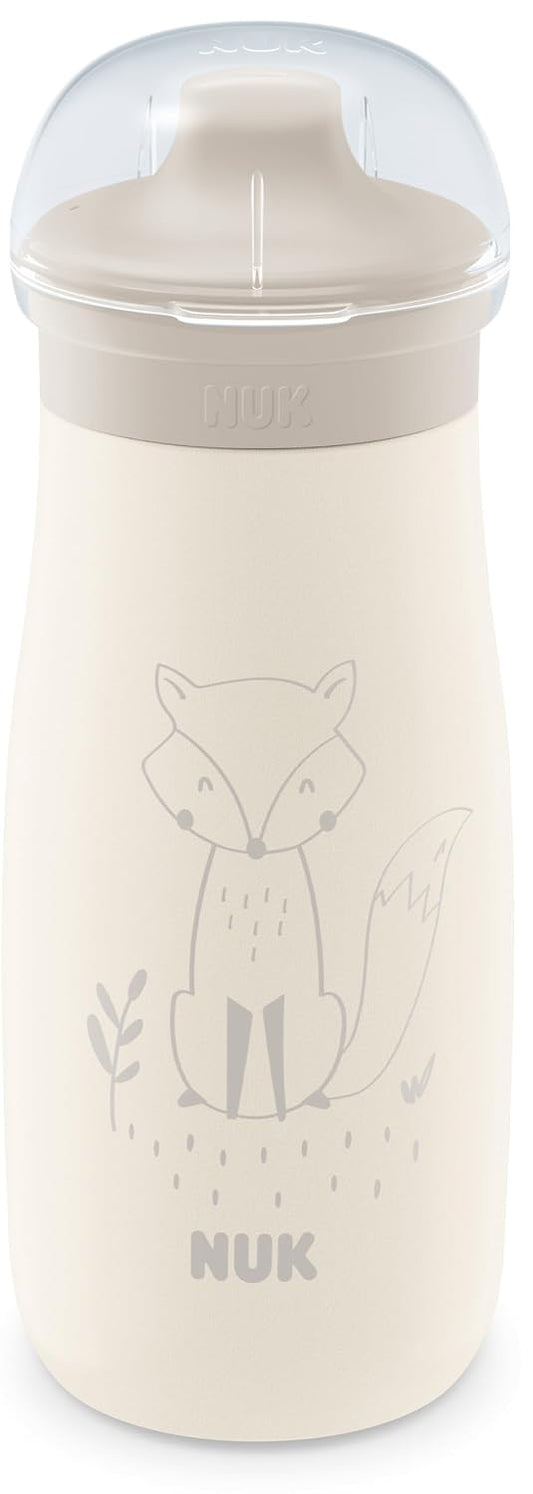 NUK Mini-Me Sip стоманена бутилка с твърд накрайник 300 ml 9 m+ ЛИСИЦА