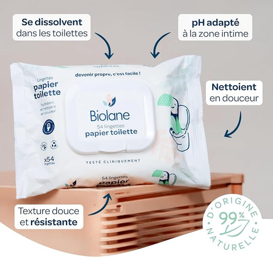 BIOLANE lingettes pour la toilette 5 x 54 pièces