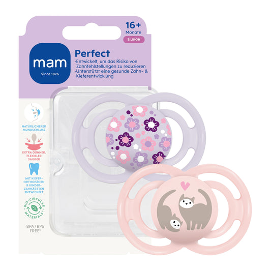 MAM Perfect силиконова залъгалка 16m+ x2
