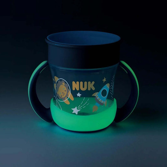 NUK Mini Magic Cup netekoucí hrnek svítící ve tmě 360° 160 ml 6 m+