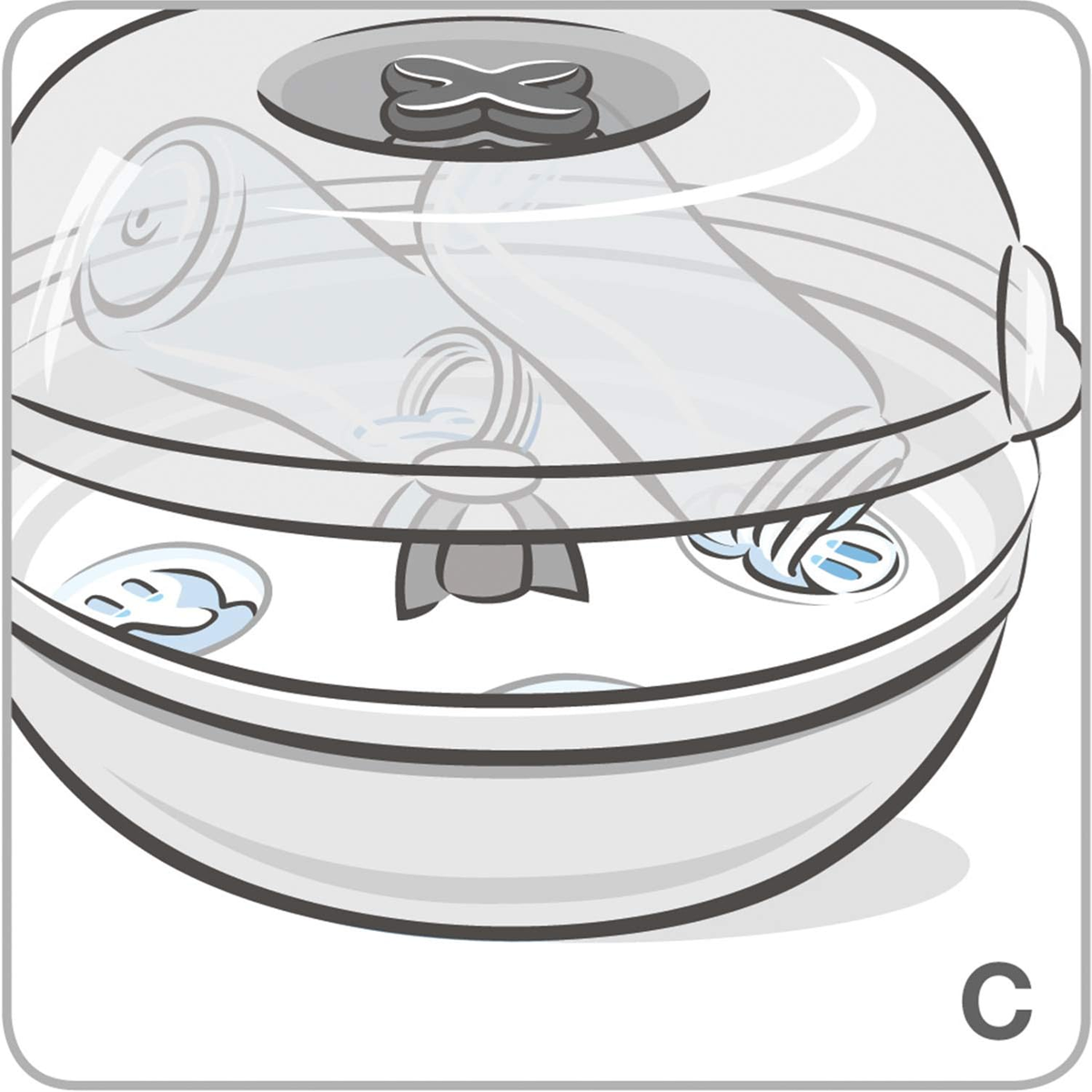 TIGEX Express sterilizzatore a microonde 5 biberon e accessori 4 minuti