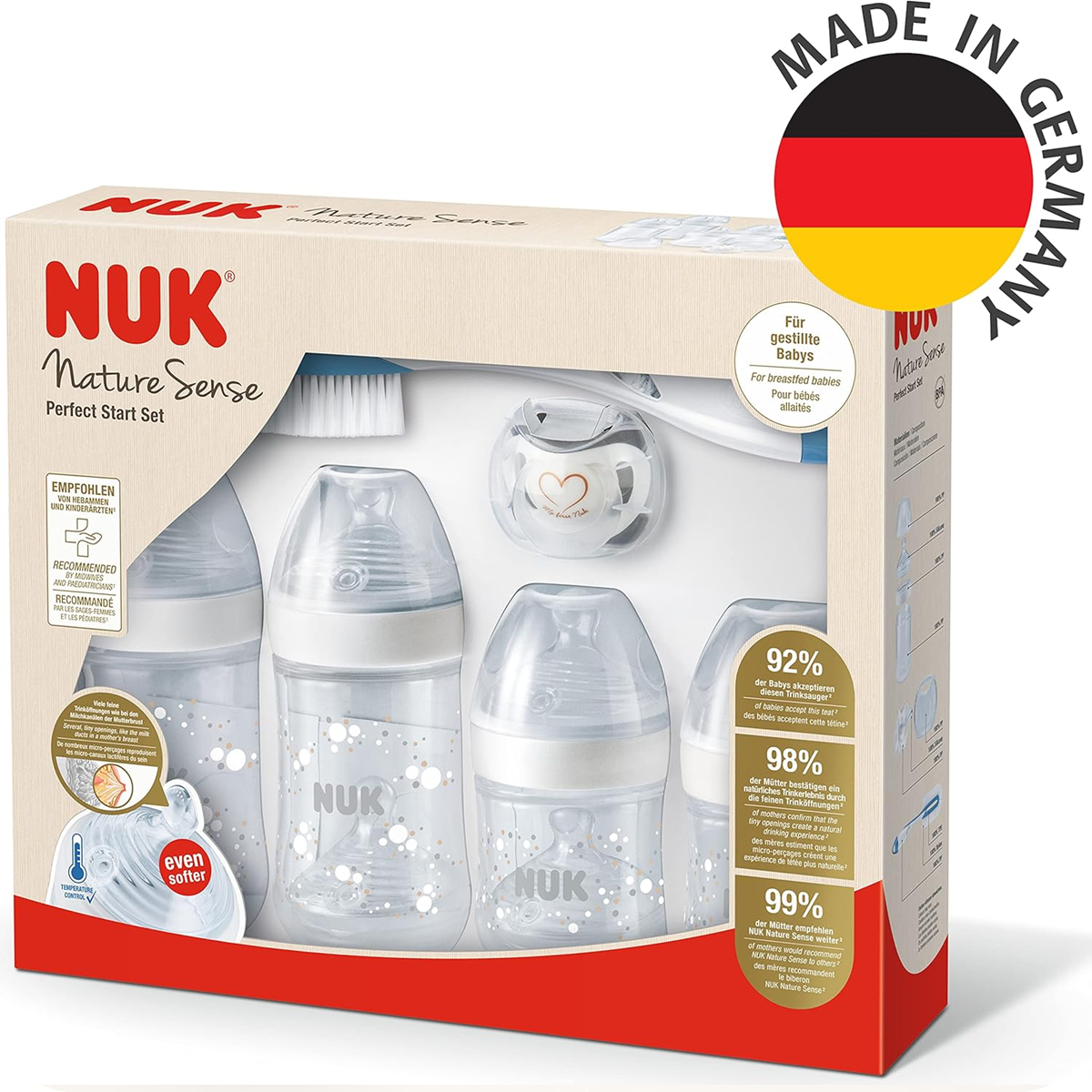 NUK Perfect Start Nature Sense 0-18 üvegek és kiegészítők szett