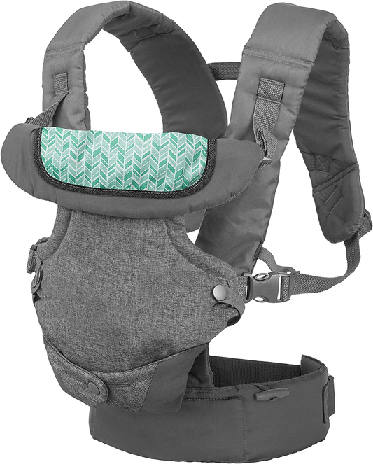 INFANTINO Flip 4w1 nosidełko ergonomiczne 3-14,5kg, szare, miękkie nosidło z szerokim pasem biodrowym