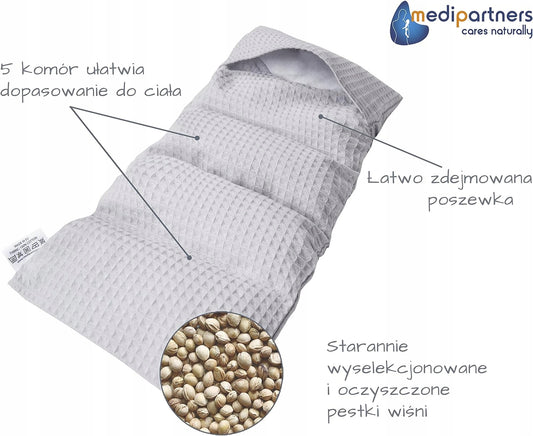 MEDIPARTNERS termofor s třešňovými peckami VELKÝ 800g 60x20 cm