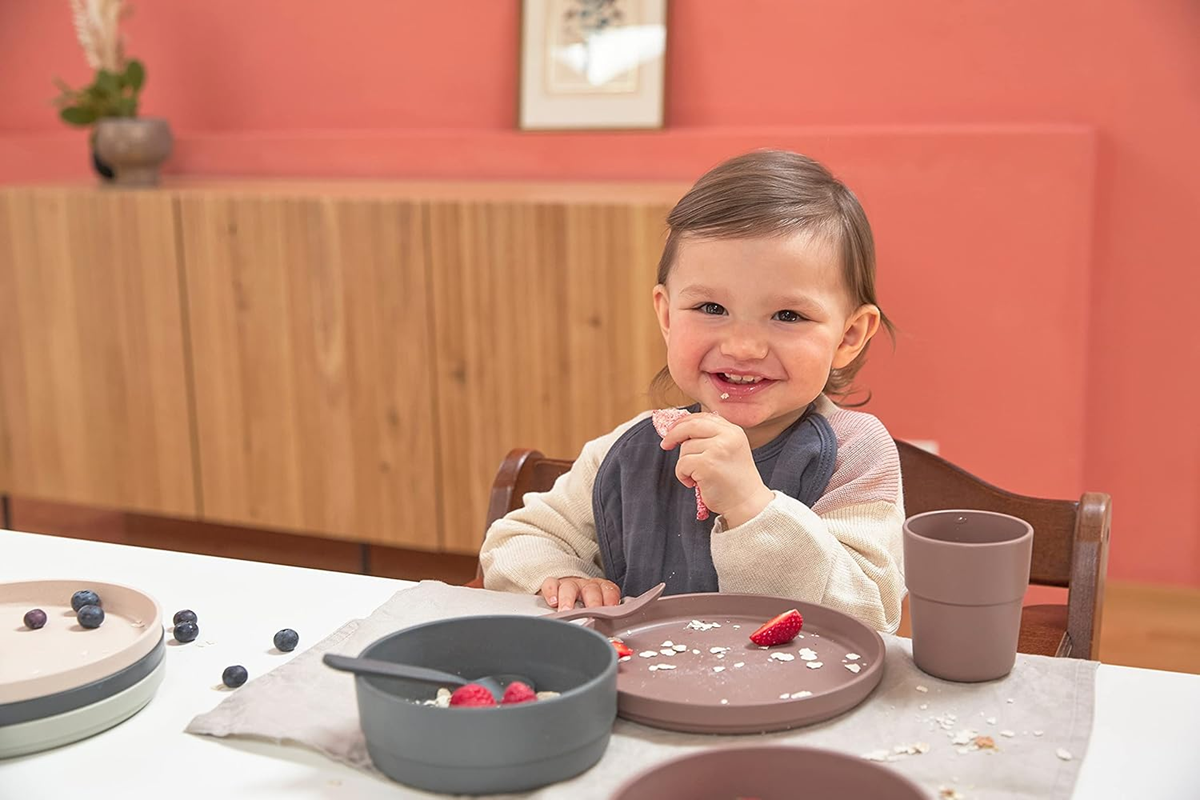 LASSIG set di stoviglie senza melamina Choco