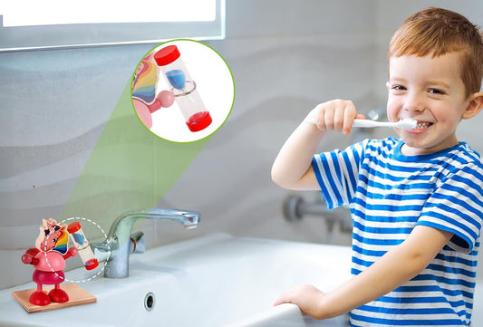 HESS drewniana klepsydra do mycia zębów z uchwytem na szczoteczkę JEDNOROŻEC