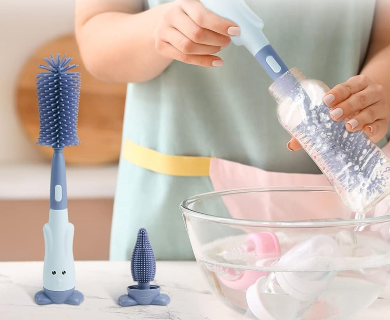 VICLOON escovas de silicone 3 em 1 para limpar biberões, chupetas e palhinhas 28cm