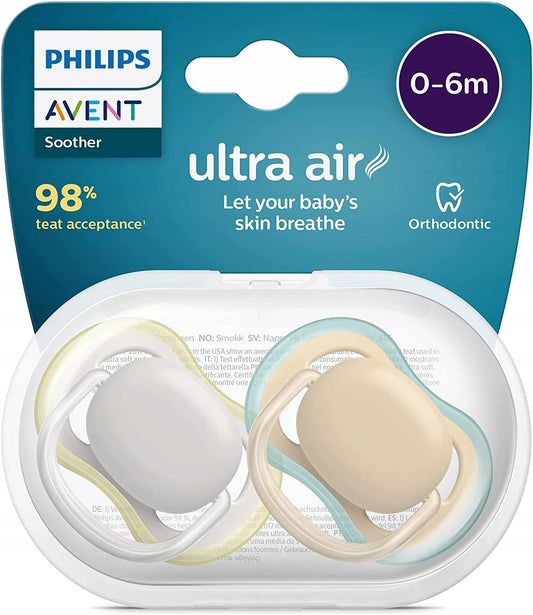PHILIPS AVENT Chupetes Ultra Air Happy x 2 0-6m