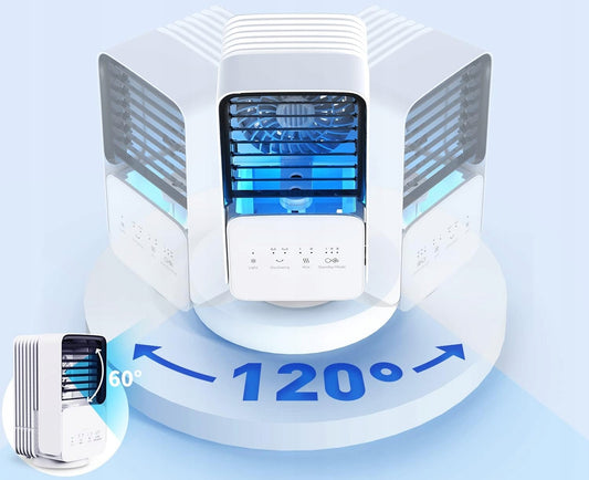 OMISOON Air Cooler mini klimator 700 ml z panelem dotykowym i lampką