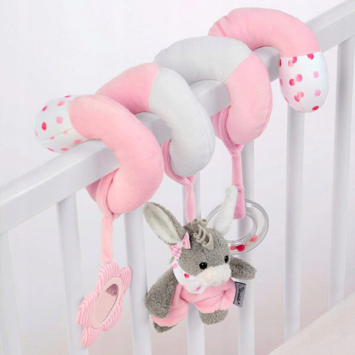 STERNTALER Donkey Emmispiral with toys for pram, cot, car seatage 0 +dominant colour pinkmaterials fabric