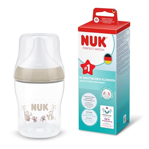 Biberon anticoliques NUK Perfect Match 150 ml dès 0 mois. Singe