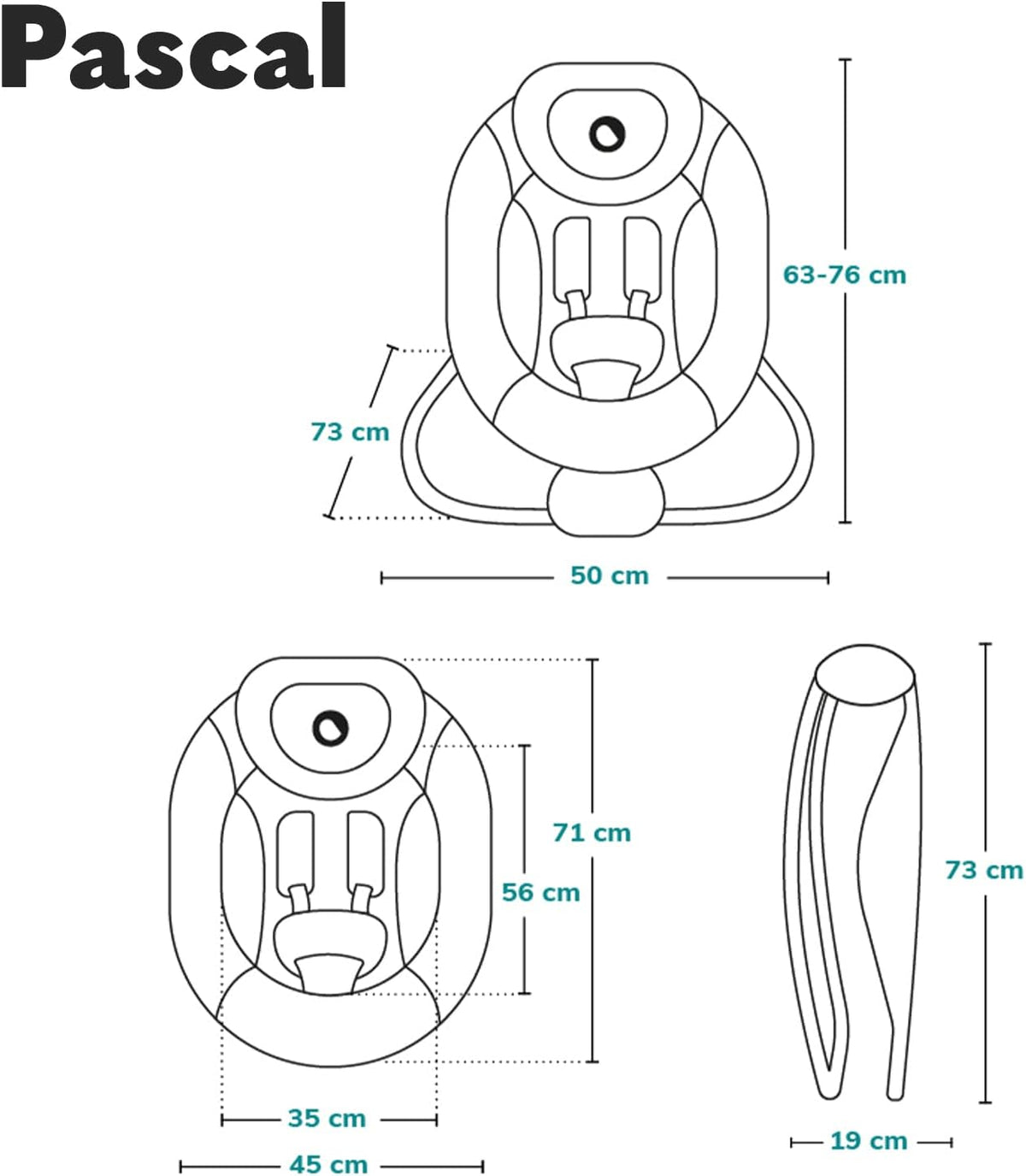 LIONELO PASCAL 2w1 sdraietta dondolo fino a 9kg melodie + vibrazioni