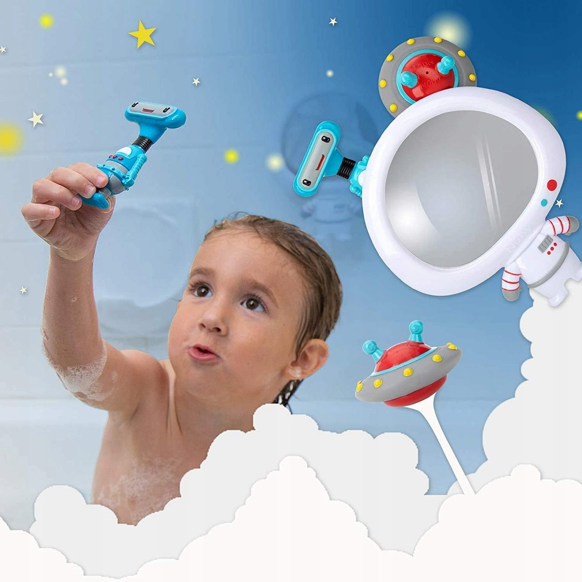 NUBY lusterko z przyssawką + 2 zabawki do kąpieli