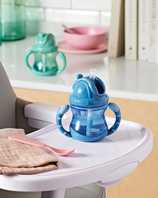 Cana NUBY antiscurgere cu pai 12 luni+ 270 ml