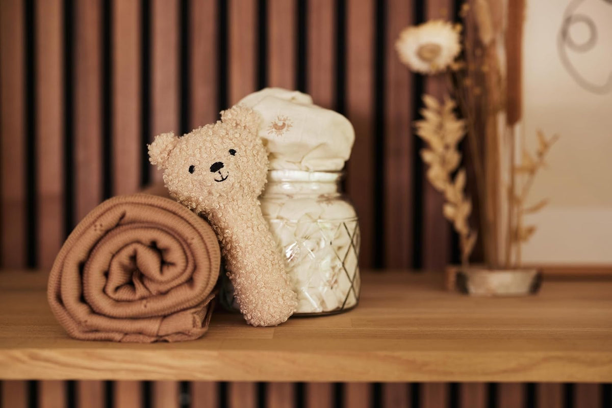 JOLLEIN Teddy bézs mackócsörgő