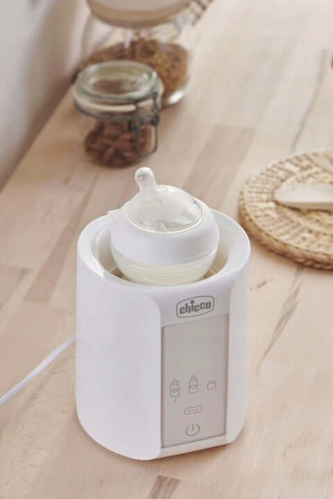 CHICCO Home Travel PODGRZEWACZ DO BUTELEK auto dom, biały cyfrowy podgrzewacz butelek do domu i samochodu