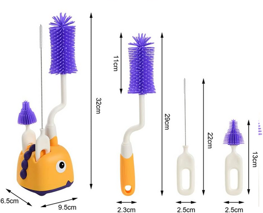 VICLOON 3в1 силиконови четки за почистване на шишета, биберони и сламки 32cm