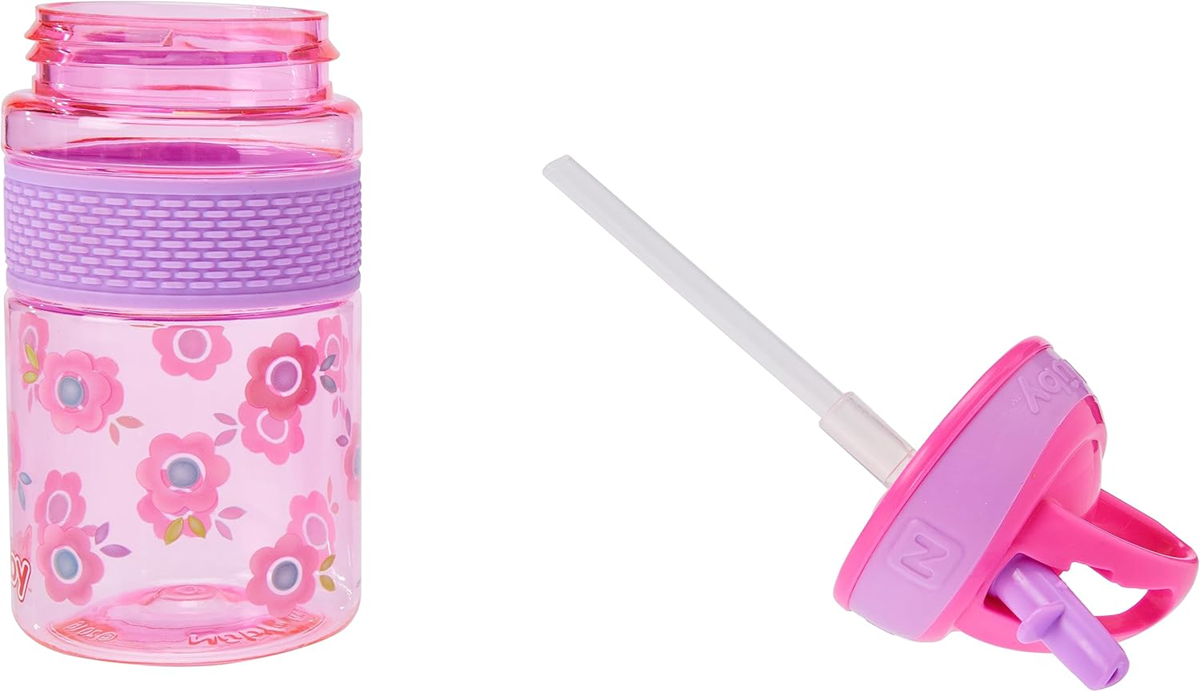 NUBY Παγούρι με Καλαμάκι Tritan Σκληρό Ποτήρι με Καλαμάκι 3 μηνών+ 360 ml ΛΟΥΛΟΥΔΙΑ
