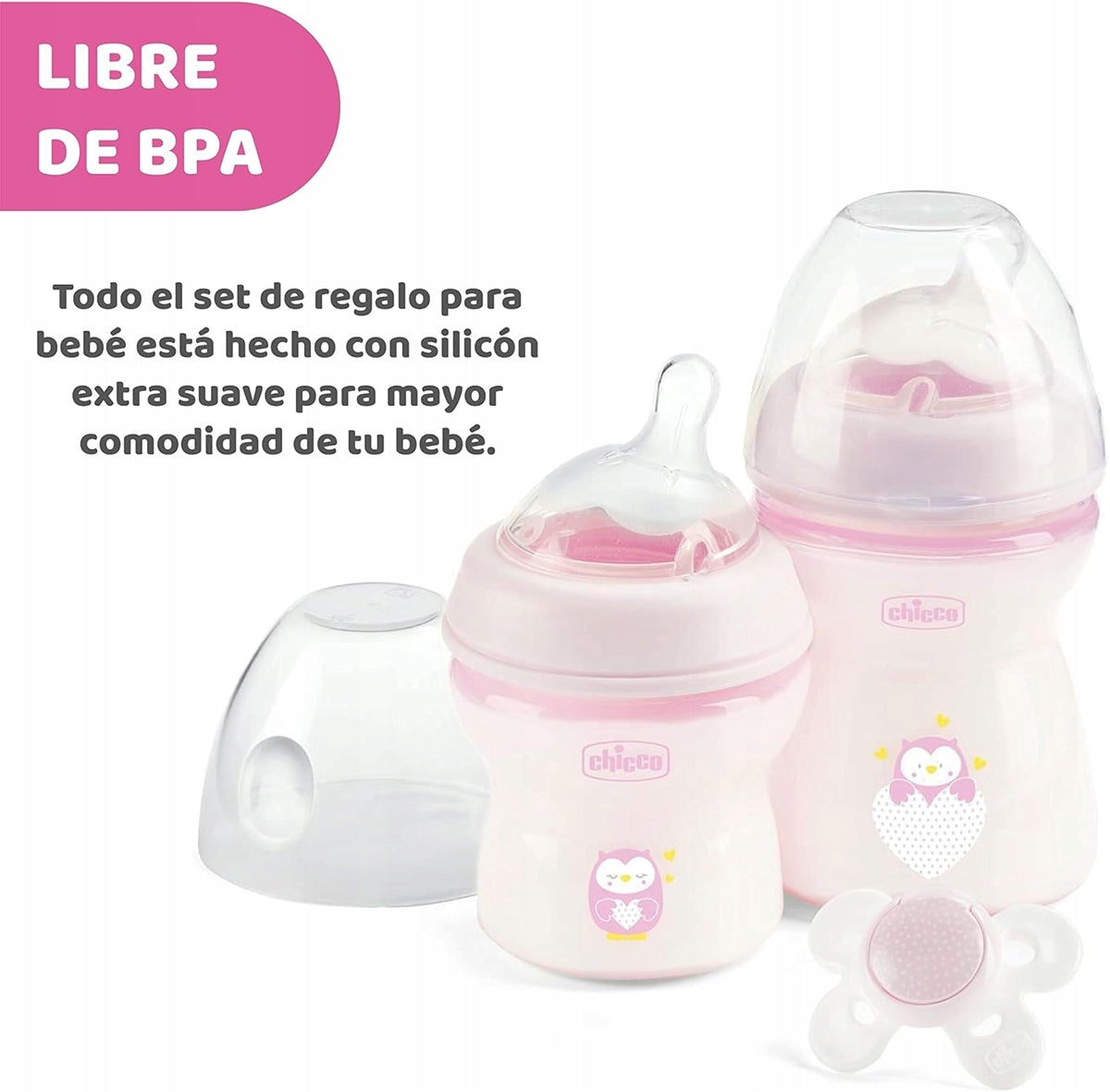 CHICCO set NaturalFeeling biberon 150 250 ml + succhietto 0+