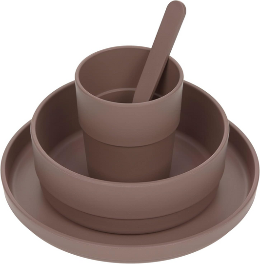 LASSIG set di stoviglie senza melamina Choco