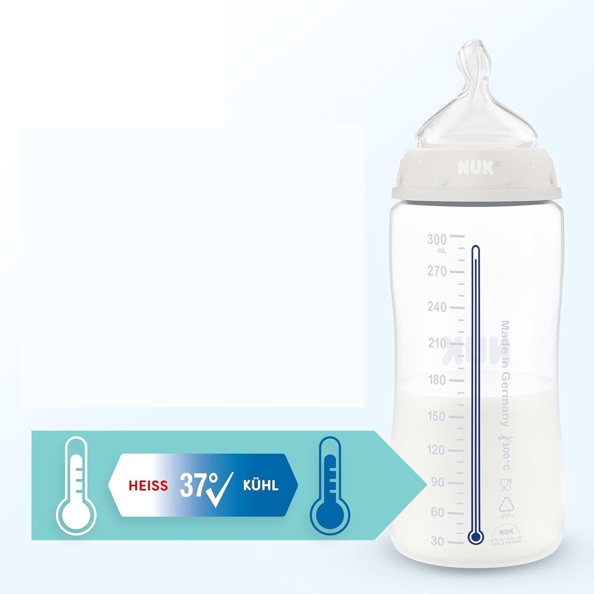 NUK First Choice Set 3x Flasche 300 ml Sauger M 3 m+ WAL