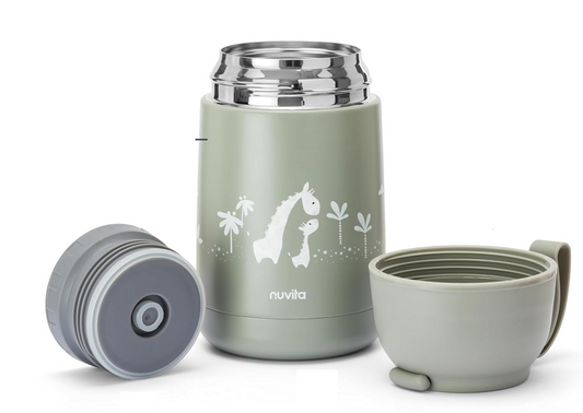 NUVITA 4475 termos na jídlo z nerezové oceli 620 ml 0+ ŽIRAFY