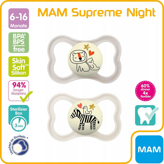 MAM SUPREME NIGHT chupeta de silicone 6-16m