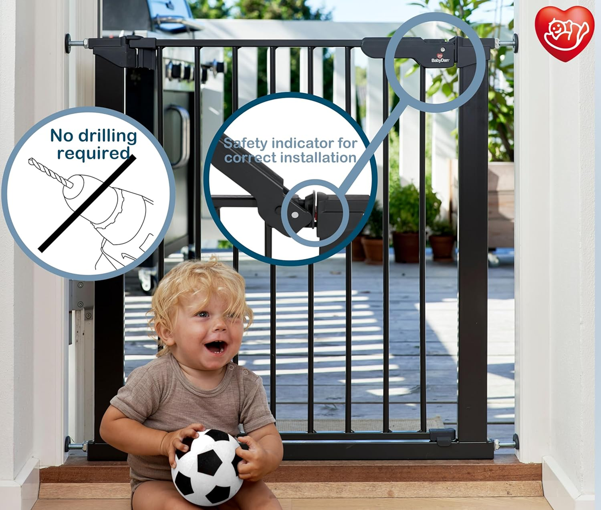 BABY DAN PREMIERE barrière d’escalier à fixation sans perçage 112-119,3