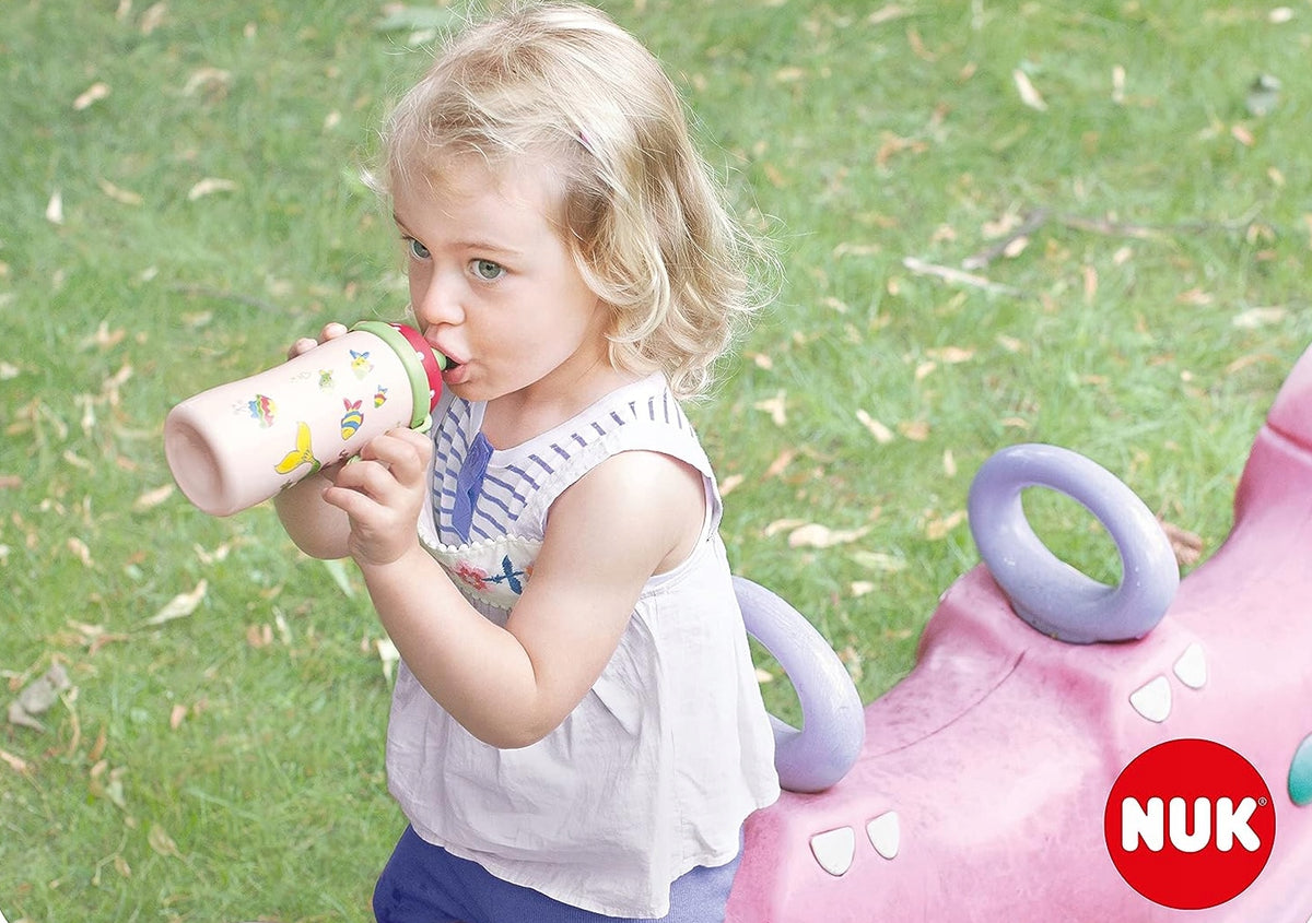 NUK Junior Cup Biberón 18 m+ boquilla push-pull 300 ml EFECTO CAMALEÓN