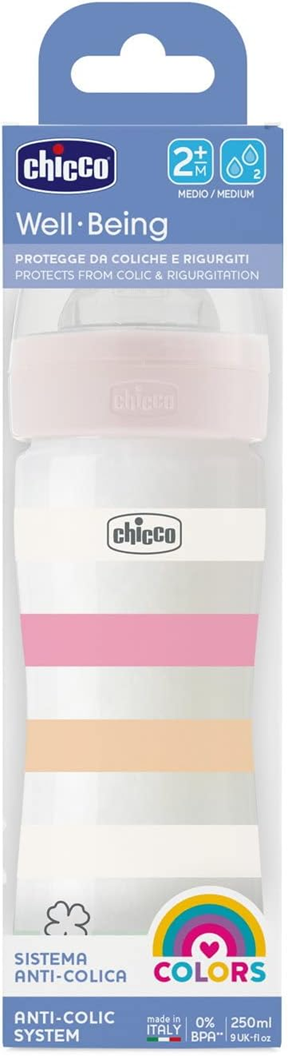 CHICCO Well-Being μπιμπερό 250ml 2m+ μεσαία ροή