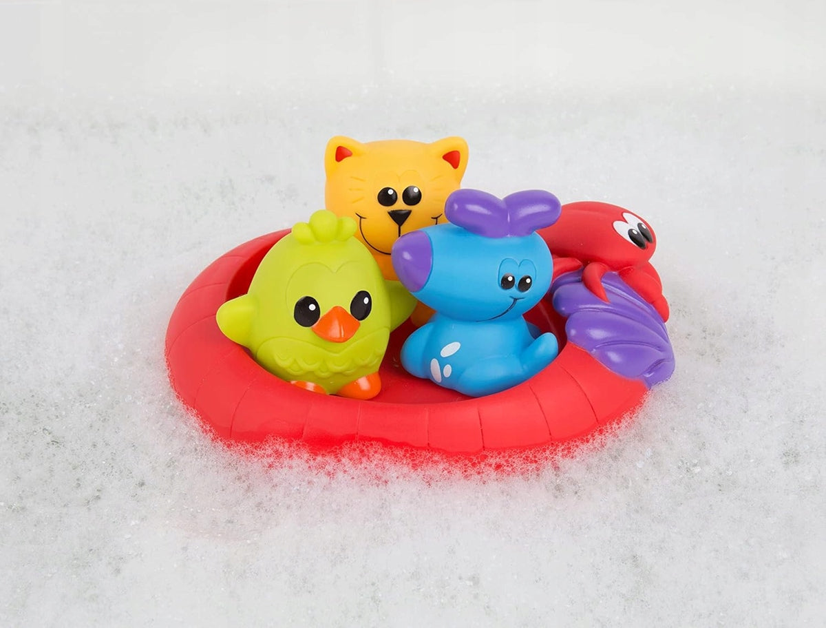 PLAYGRO Splash and Float giocattoli da bagno in gomma 6 mesi+ 4 pezzi