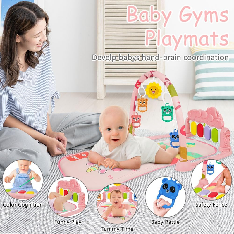 AOMIG ALFOMBRA educativa con piano para bebés 0-36 meses