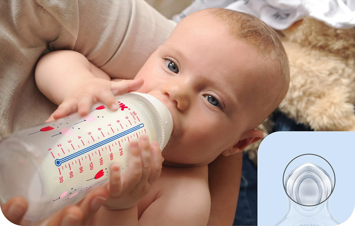 NUK First Choice+ 0–6 hónap CUMISÜVEG 150 ml hőmérsékletjelzővel