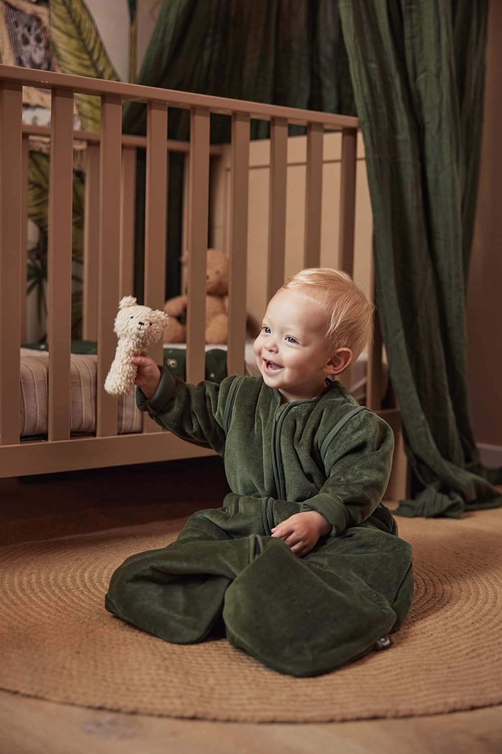 JOLLEIN Teddy bézs mackócsörgő
