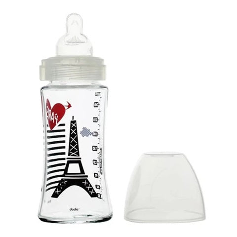 DODIE Sensation+ PARIS sticlă de sticlă 270 ml 0-6 luni tetină 2 flux mediu