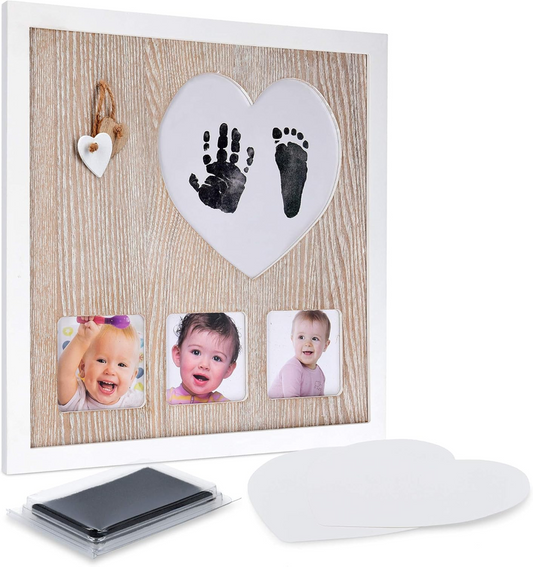 NAVARISphoto frame and hand and footprintsage 6 m+colour whitedimensions shown on one of the photosmaterials