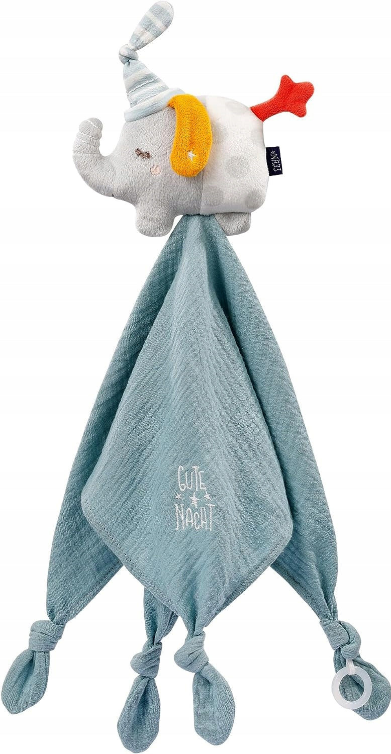 FEHN doudou avec attache-tétine ÉLÉPHANT 42 cm