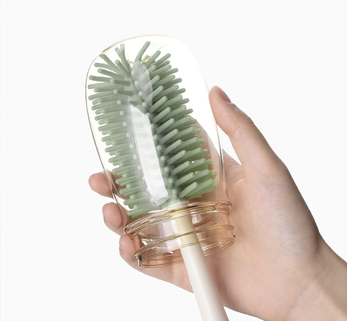 BEBAMOUR escovas de silicone 3 em 1 para limpar biberões, chupetas e palhinhas 32cm