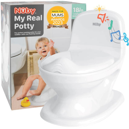 Nuby My Real Potty zindelijkheidstrainingspotje voor kinderen 18m+ met doorspoelgeluid