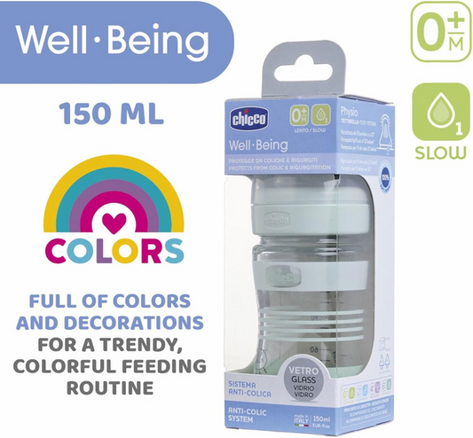 CHICCO Well Being üveg cumisüveg 0 hónap+ 150 ml