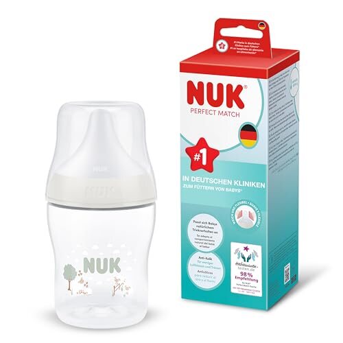 Biberon anti-coliques NUK Perfect Match, 150 ml, dès la naissance, petits moutons