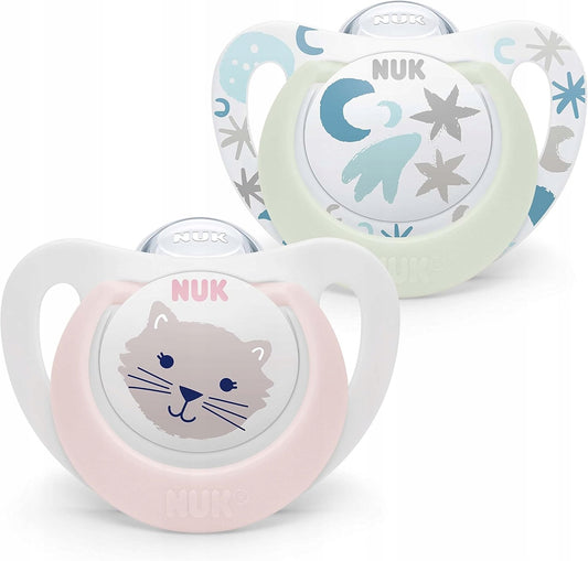 NUK STAR Day&Night nyugtató cumi, 2 db, 0–6 hónap