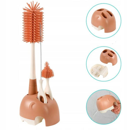 VICLOON 3-en-1 brosses de nettoyage en silicone pour biberons, tétines et pailles 32cm