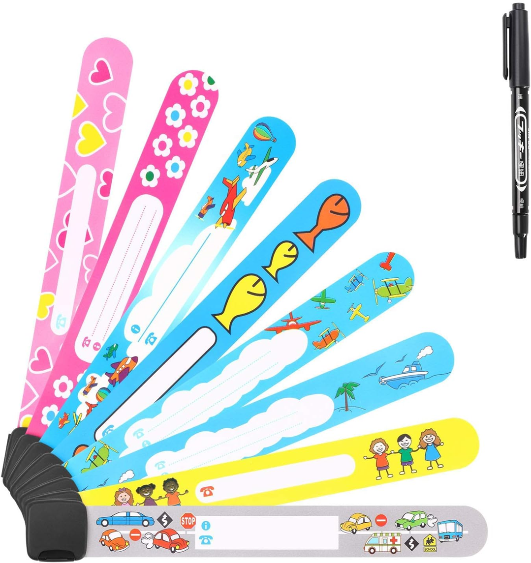VICLOON bracelets SOS étanches pour enfants 8 pièces + marqueur