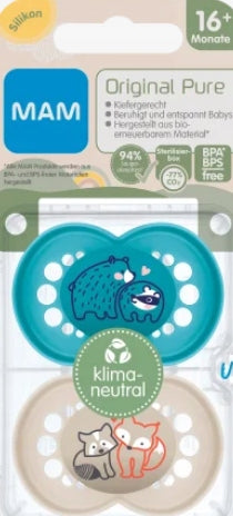 MAM ORIGINAL PURE fopspenen x2 vanaf 16 maanden