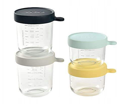 BEABA szklany pojemnik słoiczek 2x150 ml, 2x250ml