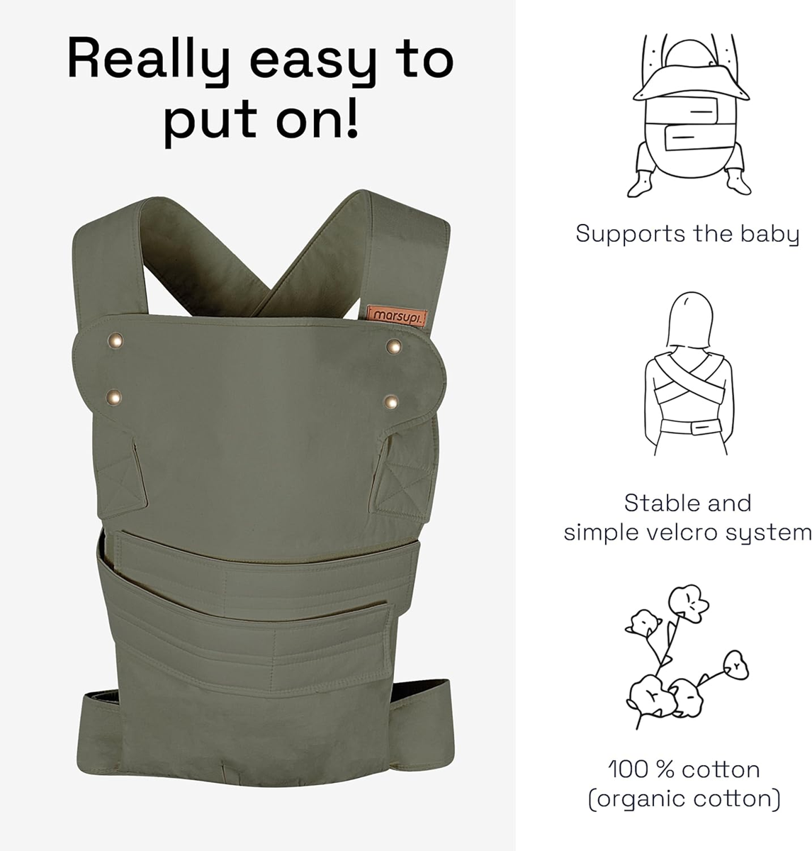 MARSUPI 2.0 ergonomische drager XL 3,5 - 15 kg