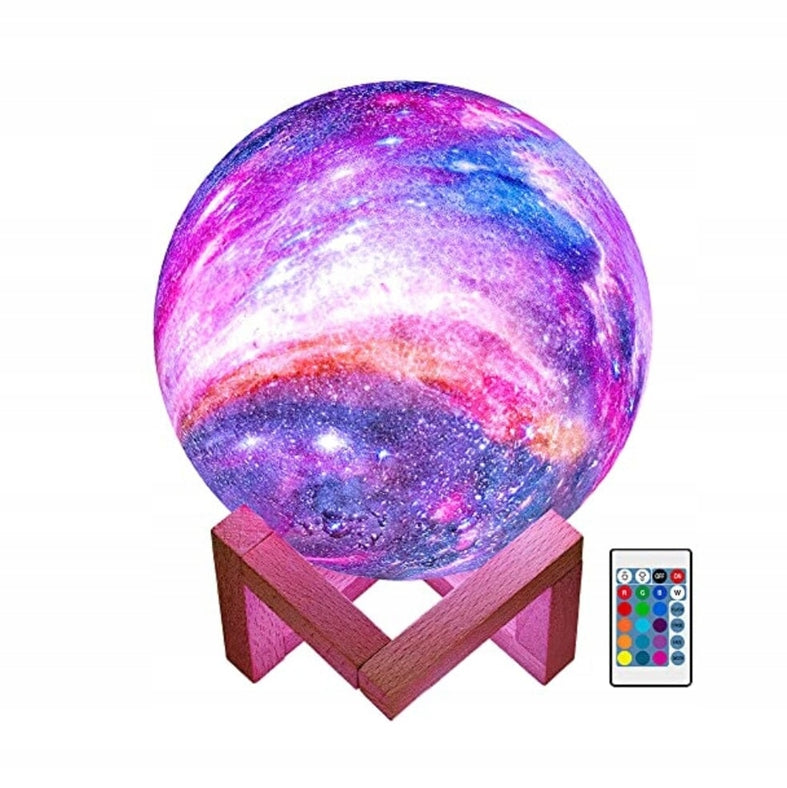 BAKTH Galaxy maan nachtlampje 16 kleuren + afstandsbediening en voet PRINCE